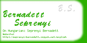 bernadett seprenyi business card
